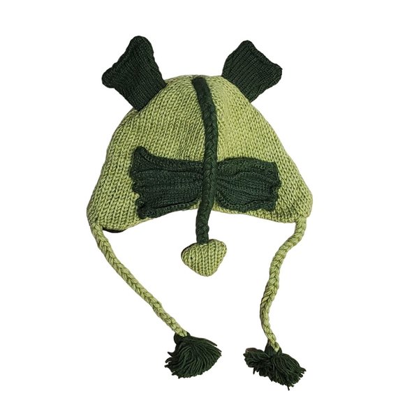 Wool Hat Salamander Design One Size Green - Picture 3 of 5